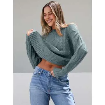 Trendy Queen Oversized Sweaters Womens Plus Size 2024 Fall Fashion Outfits Cable Knit Crewneck Pullover Cute Chunky Long Tunic Top Winter Old Money Clothes with Leggings