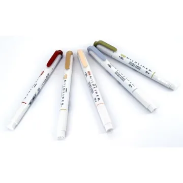 Zebra Mildliner Highlighters Set - Double-Ended, No Bleed Colors