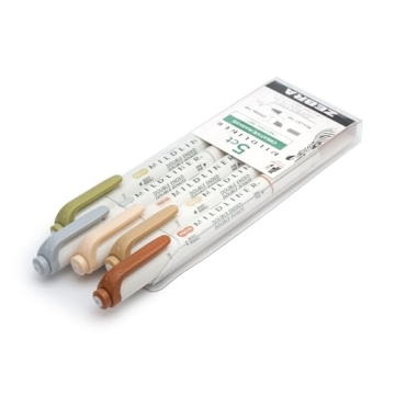 Zebra Mildliner Highlighters Set - Double-Ended, No Bleed Colors