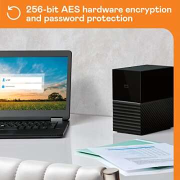WD 8TB My Book Duo Desktop RAID External Hard Drive HDD, USB 3.1, With Password Protection and Auto Backup Software - WDBFBE0120JBK-NESN