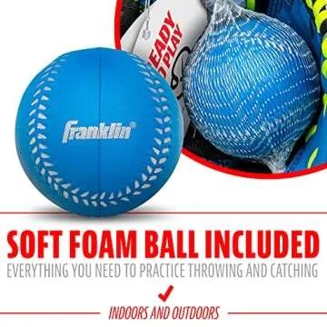 Franklin Sports Teeball/Baseball Glove - Left and Right Handed Youth Fielding Glove - Neo-Grip - Synthetic Leather - 9.0 Inch Left Hand Throw - Ready To Play Glove - Blue