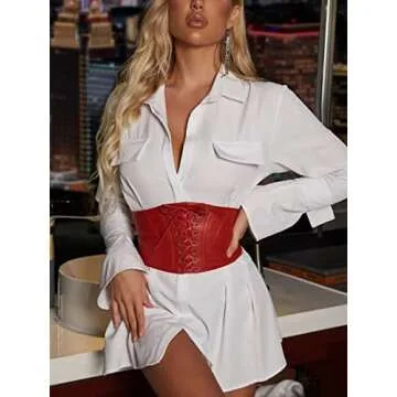 Alivila.Y Womens Leather Steampunk Waist Belt Corset