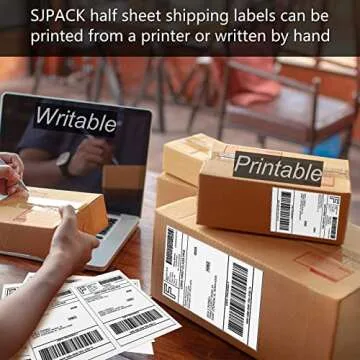 SJPACK 100 Half Sheet Shipping Labels for Every Need