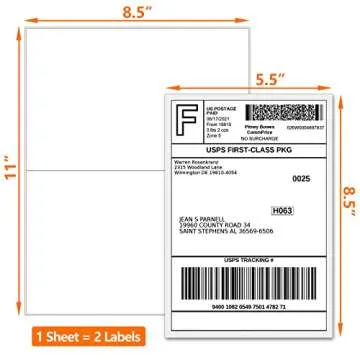 SJPACK 100 Half Sheet Shipping Labels for Every Need