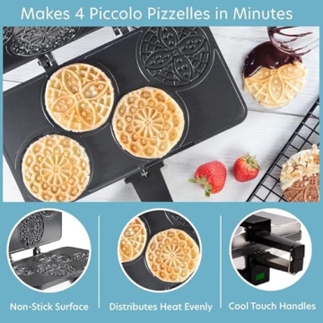 Piccolo Pizzelle Baker Makes 4 Mini Cookies - Easy & Fun!