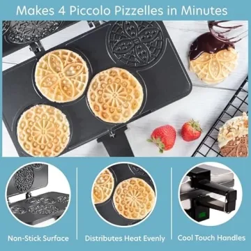 Piccolo Pizzelle Baker Makes 4 Mini Cookies - Easy & Fun!