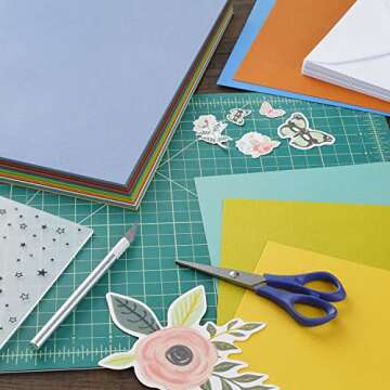 Cardstock 12x12 Variety Pack, 60 Sheets | 80lb Premium Textured Scrapbook Paper, Solid Core | Acid Free Double Sided Card Stock for Paper Crafts, Embossing, Cardmaking | Earth Tones