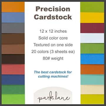 Cardstock 12x12 Variety Pack, 60 Sheets | 80lb Premium Textured Scrapbook Paper, Solid Core | Acid Free Double Sided Card Stock for Paper Crafts, Embossing, Cardmaking | Earth Tones