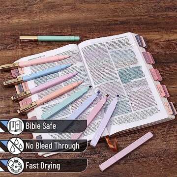 Mr. Pen- Aesthetic Highlighters and Pens No Bleed, 12 Pack, Morandi Color Bible Highlighters for Bibles, Bible Pens