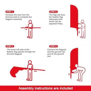 QSUM Open House Signs for Real Estate Agents, Open House Flag with Pole Kit/Ground Stake, Windless Opening Signs Banner for Business (Red)