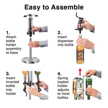 OGGI 3-Bottle Revolving Liquor Dispenser - Stainless Steel