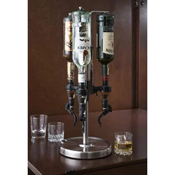 OGGI 3-Bottle Revolving Liquor Dispenser - Stainless Steel