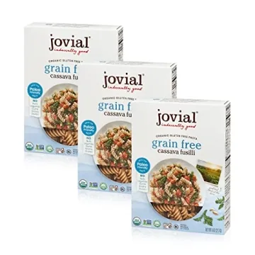 Jovial Grain-Free Cassava Fusilli - Organic Gluten Free Pasta Pack, Non-GMO, High-Fiber, 8 Oz x 3