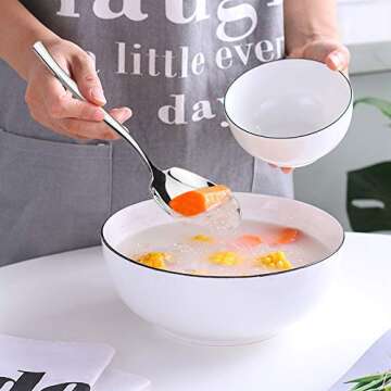 Idomy Stainless Steel Buffet Serving Spoon Set, 8-Piece