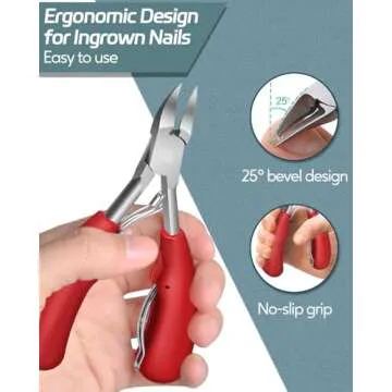 Podiatrist Professional Thick Toenail Clippers for Thick & Ingrown Nails, Wide Jaw Opening Nail Clippers Set for Ingrown Manicure, Pedicure, Men, Women, Seniors