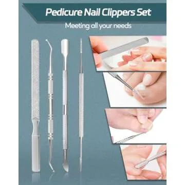 Podiatrist Professional Thick Toenail Clippers for Thick & Ingrown Nails, Wide Jaw Opening Nail Clippers Set for Ingrown Manicure, Pedicure, Men, Women, Seniors