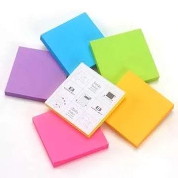 Early Buy Bright Sticky Notes 6 Pads 3x3 in, 600 Sheets Total