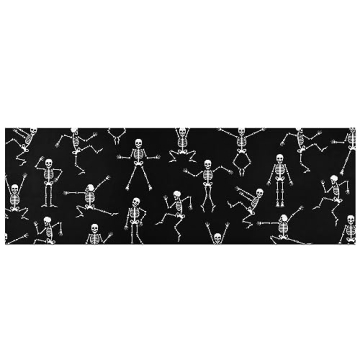 Happy Halloween Runner Rug - Skeleton Laundry Room Rug with Non-Slip Rubber Backing