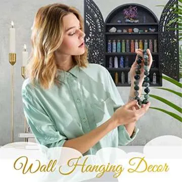 Sun and Moon Shelf & Crystal Display Case - Wall Hanging Crystal Display Shelf for Stones, Nail Polish, & Essential Oil Storage - Crystal Holder for Stones Display - Crystal Shelf Crystal Cabinet