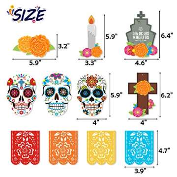 Day of the Dead Hanging Swirl Decorations 30 Ct Día de los Muertos Hanging Ceiling Spirals Decor Su...