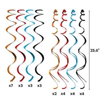 Day of the Dead Hanging Swirl Decorations 30 Ct Día de los Muertos Hanging Ceiling Spirals Decor Sugar Skull Papel Picado Marigold Flowers Cutouts for Mexican Birthday Wedding Halloween Party Supplies