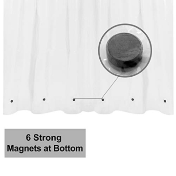 Shower Curtain Liner with Weighted Magnets - Heavy Duty PEVA