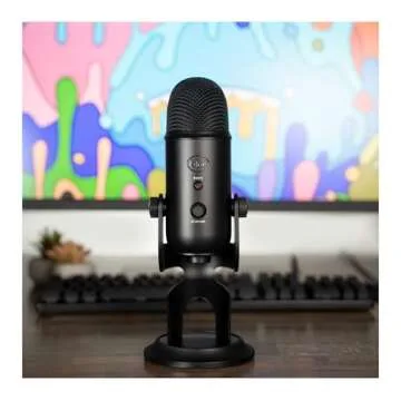 Blue Microphone Yeti USB Microphone (Blackout) Bundle with Studio Pop Filter and 4-Port USB 3.0 Hub Bundle- Blue Yeti Mic is ideal for Recording, Computer Gaming, Streaming, and Podcasts (3 Items)