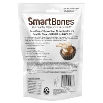 SmartBones Cups with Peanut Butter, Treat Your Dog to a Delicious Rawhide-Free Chew, 5 Count
