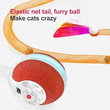 Jkanti Interactive Cat Toys Agile Moving Ball Elastic Tail
