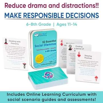 52 Essential Social Dilemmas: Skills for Kids & Teens to Thrive in Middle School - Conversation Card...
