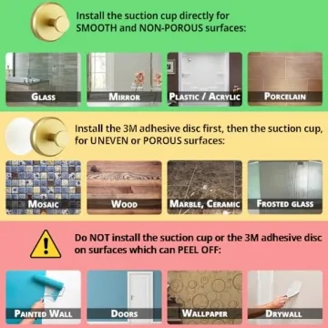 Suction Cup Hooks for Shower & Bathroom - 2-Pack