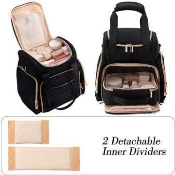 HBselect Large Makeup Cosmetic Bag with Removable Cases