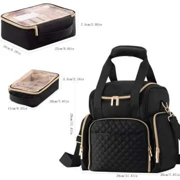 HBselect Large Makeup Cosmetic Bag with Removable Cases