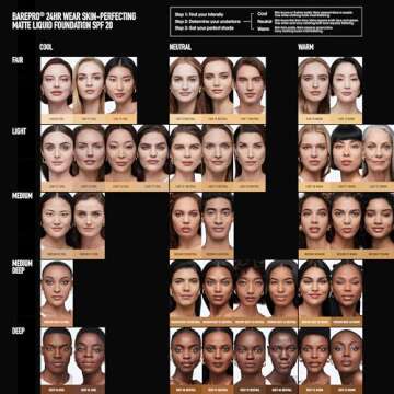 bareminerals Barepro 24HR Wear Matte Liquid Foundation Mineral SPF 20, Full Coverage Foundation Makeup for Mature Skin, Oil-Free, Vegan