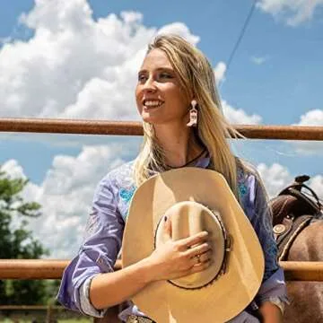 Beaded Cowboy Boot Earrings Western Cowgirl Boot Drop Dangle Earrings for Women Boho Handmade West Shoes Earrings Bachelorette Party Jewelry Gifts (White YEEHAW)