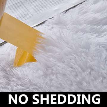 FJZFING White Round Rug Ultra-Soft Plush Modern 4x4 Circle Area Rug for Kid's Bedroom, Fluffy Shag Circular Rug for Nursery Room, Non-Slip Home Decor Cute White Carpet for Teen's Room