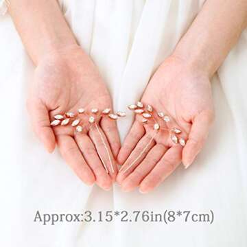 Unicra Bride Crystal Hair Pins for Weddings and Events