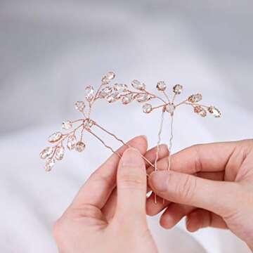 Unicra Bride Crystal Hair Pins for Weddings and Events