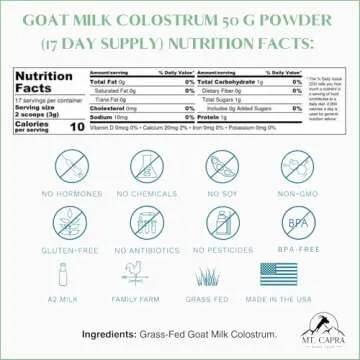 MT. CAPRA Goat Milk Colostrum | Natural Immune Support, 50g