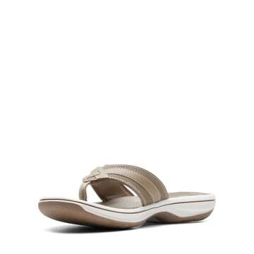 Clarks Women's Breeze Sea Flip-Flop, Taupe, 7
