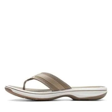 Clarks Women's Breeze Sea Flip-Flop, Taupe, 7