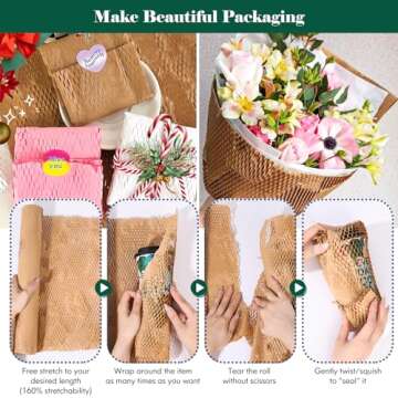 Honeycomb Packing Paper - Eco-Friendly Gift & Shipping Wrap