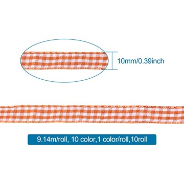 Craftdady Gingham Checked Polyester Ribbon for Crafts and Gifts