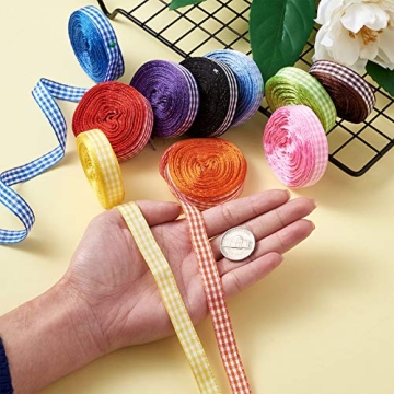 Craftdady Gingham Checked Polyester Ribbon for Crafts and Gifts