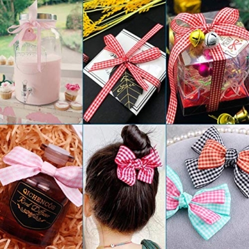 Craftdady Gingham Checked Polyester Ribbon for Crafts and Gifts