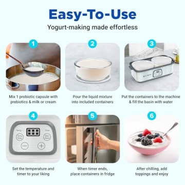 Probiotic Yogurt Maker with Adjustable Settings for Greek Yogurt