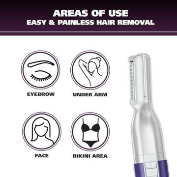 Wahl Clean & Confident Female Battery Pen Trimmer with Rinseable Blades for Eyebrows, Facial Hair, &...