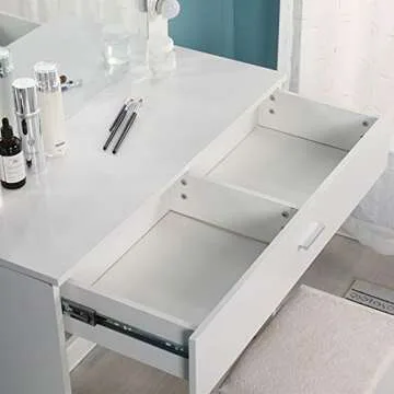 Riforla Lighted Vanity Set with Mirror and Drawer