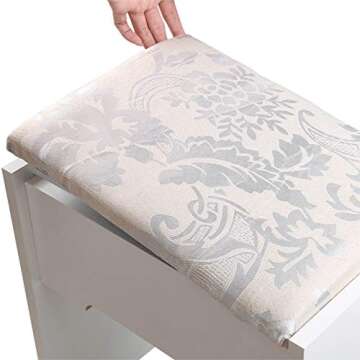 Riforla Vanity Set with Lighted Mirror, Makeup Vanity Dressing Table Dresser Desk with Large Drawer for Bedroom, White Bedroom Furniture(12 Cool LED Bulbs)