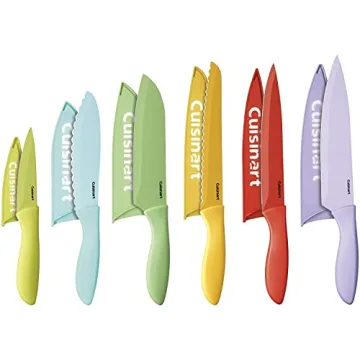 Cuisinart 12-Piece Kitchen Knife Set, Advantage Color Collection with Blade Guards, Multicolored, C5...